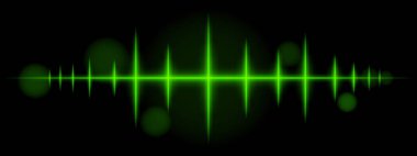 Yeşil titreşim dalgası. Dinamik parlayan dalga formu, keskin sivri sivri uçlar, fütüristik ışık tasarımı, enerji sinyali, soyut aydınlatma, modern dekor, minimal görsel efekt