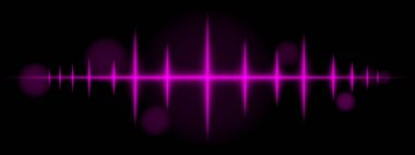 Mor nabız dalgası. Dinamik parlayan dalga formu, keskin sivri sivri uçlar, fütüristik ışık tasarımı, enerji sinyali, soyut aydınlatma, modern dekor, minimal görsel efekt