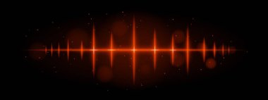 Turuncu nabız dalgası. Canlı parlayan dalga formu, keskin sivri sivri uçlar, fütüristik ışık tasarımı, dinamik enerji sinyali, soyut aydınlatma, modern dekor, görsel efekt, dağınık parçacıklar.