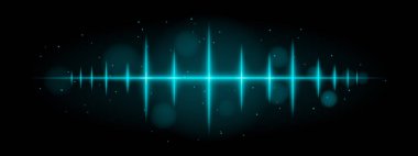 Mavi nabız dalgası. Canlı parlayan dalga formu, keskin sivri sivri uçlar, fütüristik ışık tasarımı, dinamik enerji sinyali, soyut aydınlatma, modern dekor, görsel efekt, dağınık parçacıklar.