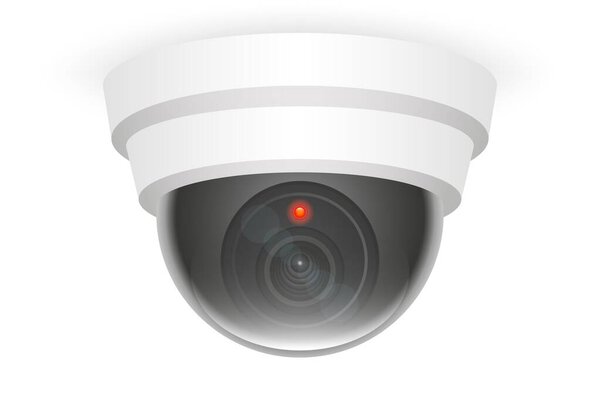 Наблюдение. Купольные камеры белые конструкции с красными индикаторами. Обеспечение безопасности, мониторинг, видеозапись, системы видеонаблюдения, конфиденциальность, технологии и оборудование для безопасности в современных условиях