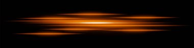 Soyut ışık arka planda iz bırakır. Koyu arkaplan üzerinde hareket bulanıklığı olan turuncu yatay çizgiler. Geleceksel hız, enerji akışı, lazer ışınları ve teknoloji konsepti.