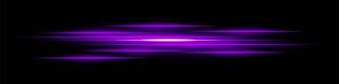 Soyut ışık arka planda iz bırakır. Koyu bir arkaplanda hareket bulanıklığı olan parlak mor yatay çizgiler. Geleceksel hız, enerji akışı, lazer ışınları ve teknoloji konsepti.