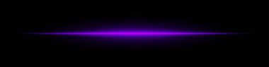 Canlı bir mor ışık çizgisi koyu siyah bir arkaplanda parlar ve ileri teknoloji ve soyut görsel efekt yaratır..