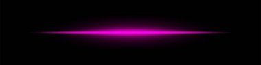 Canlı bir mor ışık çizgisi koyu siyah bir arkaplanda parlar ve ileri teknoloji ve soyut görsel efekt yaratır..