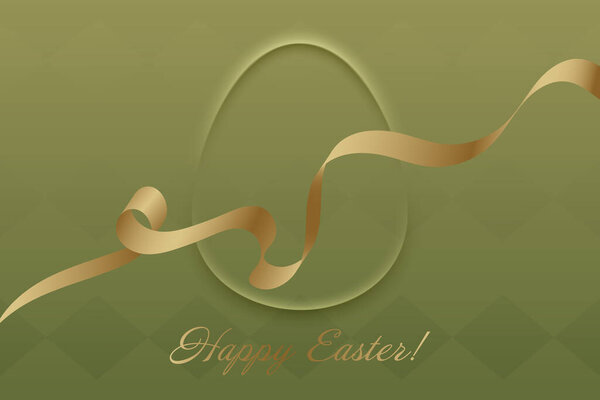 Joyful Easter. A warm green Easter backdrop with a shimmering gold ribbon, symbolizing faith, celebration, and the renewal of spring.