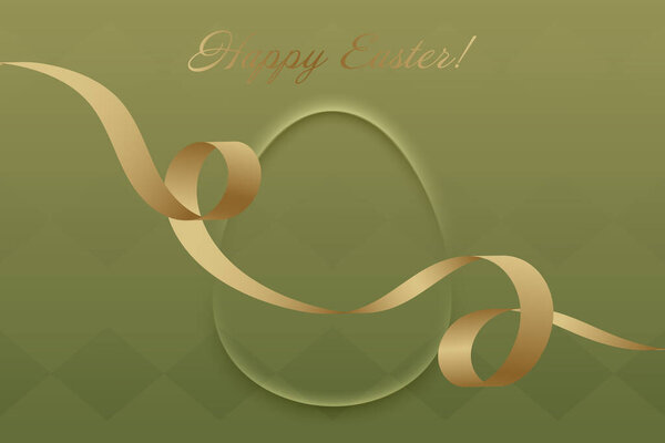 Festive Easter. The rich green tones and shimmering gold ribbon create an elegant Easter greeting, celebrating tradition and spiritual renewal.