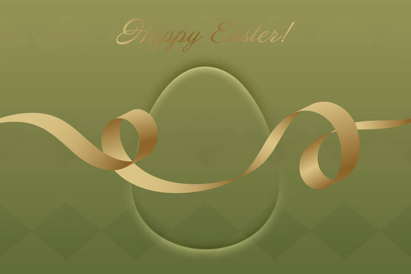 Hope and Renewal. A flowing gold ribbon moves across a subtle green Easter background, reflecting the essence of rebirth and faith.