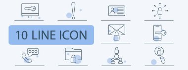 Siber güvenlik simgesi oluşturdu. Dijital anahtar, uyarı, kimlik doğrulama, veri şifreleme, e-posta koruma, erişim kontrolü, mobil kimlik denetimi, güvenli iletişim, gizlilik kilidi, yetkilendirme.