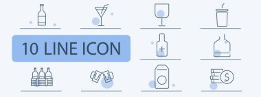 Alkol seti simgesi. Şarap şişesi, martini, viski, meşrubat, damıtılmış içecek, içki deposu, bira sandığı, tezahürat, alkol fiyatı, içki ekonomisi.