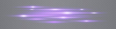Şeffaf arkaplanda parlayan dinamik pembe neon ışıklı çizgiler. Fütürist soyut ışınlar teknolojik görüntüler ve dijital arayüzler için idealdir. EPS vektör illüstrasyonu.