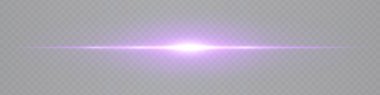 Minimalist parlak pembe mercek şeffaf arkaplanda yatay olarak parlıyor. UI ve teknolojik görseller için soyut fütüristik ışın ideal. EPS vektör illüstrasyonu.