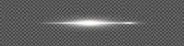 Şeffaf arkaplanda hafif bir parıltı olan yumuşak beyaz ışık çizgisi. Bilim kurgu veya teknoloji tasarımı için minimalist ışık efekti.