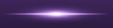 Mor ışık huzmesi. Koyu mavi arka planda keskin doğrusal ışıltı. Radyasyon çekirdeği, yumuşak kenar ve teknoloji tarzı parlaklık. Bilim kurgu, hız, enerji ve ışık kaynağı için ideal..