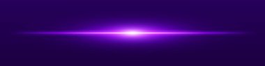 Mor ışık huzmesi. Koyu mavi arka planda keskin doğrusal ışıltı. Radyasyon çekirdeği, yumuşak kenar ve teknoloji tarzı parlaklık. Bilim kurgu, hız, enerji ve ışık kaynağı için ideal..
