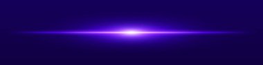 Mor ışık huzmesi. Koyu mavi arka planda keskin doğrusal ışıltı. Radyasyon çekirdeği, yumuşak kenar ve teknoloji tarzı parlaklık. Bilim kurgu, hız, enerji ve ışık kaynağı için ideal..