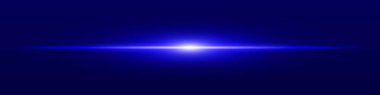 Mavi ışık hüzmesi. Koyu mavi arka planda keskin doğrusal ışıltı. Radyasyon çekirdeği, yumuşak kenar ve teknoloji tarzı parlaklık. Bilim kurgu, hız, enerji ve ışık kaynağı için ideal..