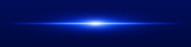 Mavi ışık hüzmesi. Koyu mavi arka planda keskin doğrusal ışıltı. Radyasyon çekirdeği, yumuşak kenar ve teknoloji tarzı parlaklık. Bilim kurgu, hız, enerji ve ışık kaynağı için ideal..