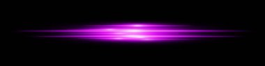 Mor enerji ışını. Parlak yatay çizgiler, katmanlı ışıltı ve siyah arkaplan üzerinde ışıl ışıl bir etki. Güç, bilim kurgu, hareket, teknoloji, gelecek tasarım için harika..