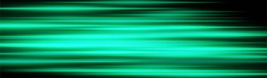 Cyan hızı bulanıklığı. Yatay çizgiler, neon ışıltısı ve koyu arkaplanda aşırı hız etkisi. Bilim kurgu, teknoloji, hareket, enerji görselleri ve hızlı kavram için mükemmel..