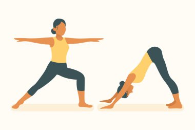 Glute bridge and bird-dog exercises used in pilates and yoga to build core, back, and leg strength, improve balance and stability