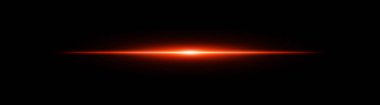 Parlak yatay kırmızı ışın. Siyah arkaplanda radyal solukluk ile merkezi ışık patlaması, bilim kurgu, enerji veya hız görselleri için idealdir.