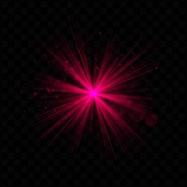 Işık patlaması. Işıltılı ve şeffaf parıltılı yeşil radyal ışıltı, teknoloji, fantezi veya sihirli görsel ve dinamik kullanıcı arayüzleri için ideal.