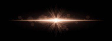 Işık patlaması. Radyal ışınlar ve siyah arka planda yumuşak bokeh ile yıldız şeklinde ışıltı. Sihir, fantezi ya da romantik ışıltı efektleri için ideal..