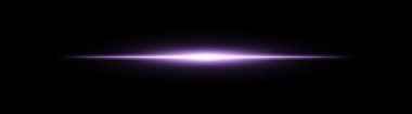 Parlak yatay mor ışın. Siyah arkaplanda radyal solukluk ile merkezi ışık patlaması, bilim kurgu, enerji veya hız görselleri için idealdir.