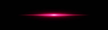 Parlak yatay kırmızı ışın. Siyah arkaplanda radyal solukluk ile merkezi ışık patlaması, bilim kurgu, enerji veya hız görselleri için idealdir.