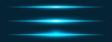 Işık patlaması ayarlandı. Işıltılı yoğun mavi ışın ve siyah üzerine yumuşak parçacıklar, uzay, enerji veya gelecekteki arayüz tasarımı için uygun.