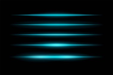 Simetrik ışık yayılmış, dikey yığında parlayan yatay kirişler. Keskin kenarları yumuşak bir şekilde karanlık arkaplan içine solur, fütüristik hareket efekti yaratır.