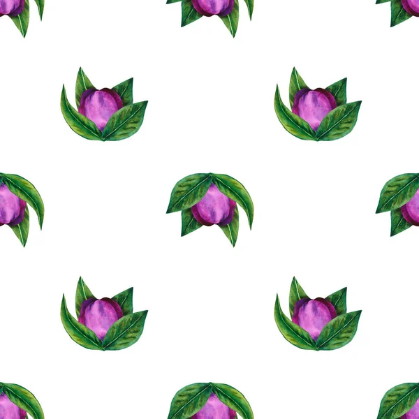 ヘレボア ブラック 水彩要素のシームレスなパターン 手描きの花 カード 招待状 織物および紙製品のための水彩植物工場 — ストック写真