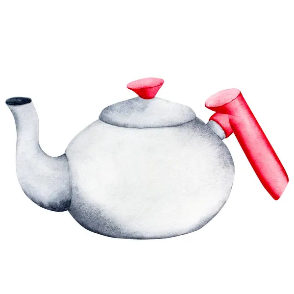 Teapot Watercolor Illustration Isolated Background Can Used Your Design Cards — Stock Photo, Image