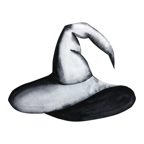 Ilustração Aquarela Chapéu Design Chapéu Bruxa Desenhado Mão Para Dia — Fotografia de Stock
