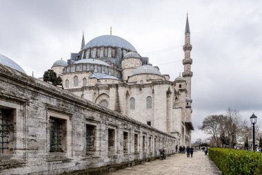 İSTANBUL, TURKEY - 23 Mart 2023: Süleyman Camii - Türk Sultanı Süleyman ve eşi Hurrem 'in Mezarı (Roksolana))