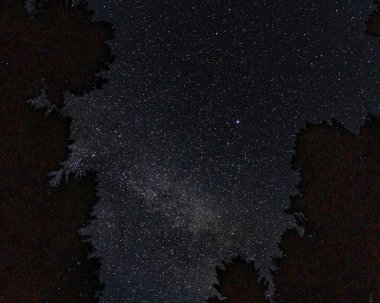Gece gökyüzü sayısız yıldızla ve Samanyolu 'nun kozmik ışığıyla benekli.
