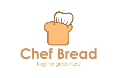 Chef Bread Logo Design Template with Bread icon and Hat icon. Perfect for business, restaurant, company, mobile, app, Restaurant, icon, etc