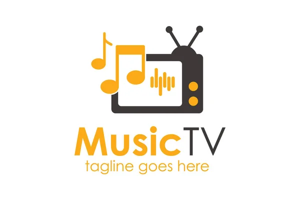 TV ikonu ve müzik ikonu olan müzik TV Logosu Tasarım Şablonu. İş, şirket, cep telefonu, uygulama, restoran vs. için mükemmel