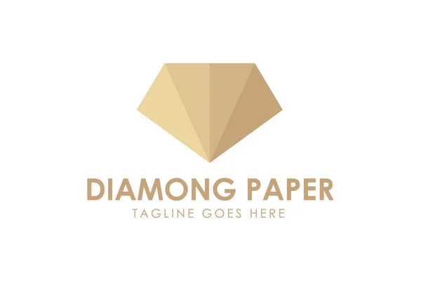Diamond Paper Logo Design Template Con Icona Diamante Perfetto Affari — Vettoriale Stock