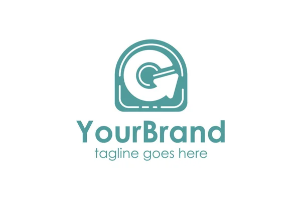 Dönüş Simgesiyle Brand Logo Tasarım Şablonunuz Şirket Cep Telefonu Uygulama — Stok Vektör