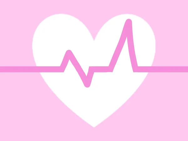 Corazón Con Latidos Cardíacos —  Fotos de Stock