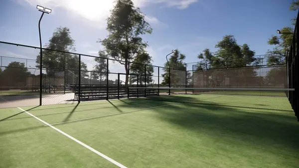 Yeşil padel gündüz vakti tenis kortunda
