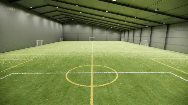 Yeşil Sentetik Yüzeyli Kapalı Futbol Arenası