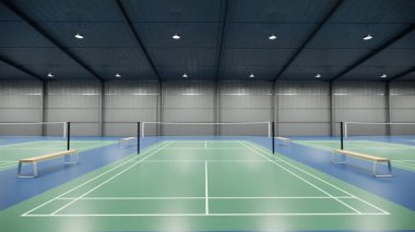 Simetrik Mahkeme Düzenli Kapalı Badminton Arenası