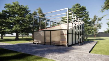 Yan manzara squash sahası spor tesisi