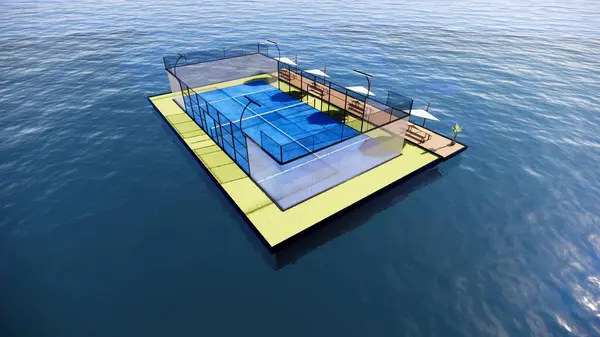 Okyanusun 3D Görselleştirilmesi Üzerine Modern Yüzen Spor Mahkemesi