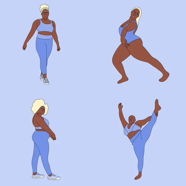 Illustration Vectoriel Yoga Ensemble Taille Modèle Graisse Rose Pose Dos — Image vectorielle