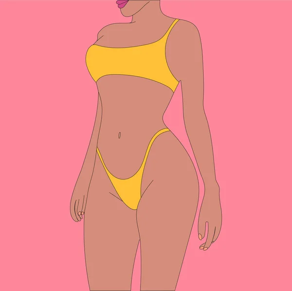 Illustration Flicka Underkläder Vackra Sexiga Underkläder Tryck Ljus Färg Bakgrund — Stock vektor