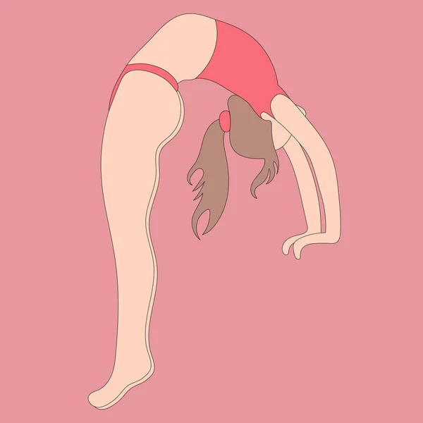 Das Mädchen Macht Yoga Und Stretching — Stockvektor